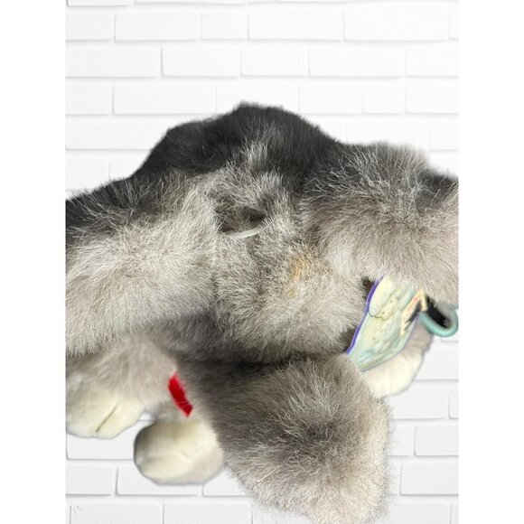 Vintage 90's Gray Elephant Plush With Red Bow Cozy Soft Stuffed Animal - Picture 3 of 9